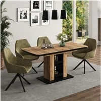 Vicco Esstisch Fenaro, Goldkraft Eiche/Schwarz, 120 x 80 cm (1-St)
