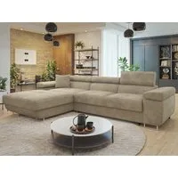 MIRJAN24 Ecksofa Torezio Mini, mit Bettkasten und Schlaffunktion, Einstellbare Kopfstützen, 280x170x70-90 cm
