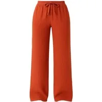 WENOR Palazzohose Damen Musselin-Hose - Sommerhose 100 % Baumwolle, elastischer Bund Weiter Beinverlauf, Musselinstruktur, luftiger Schnitt