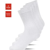 SNOCKS Tennissocken Hohe Sportsocken Premium (4-Paar) aus Naturzellulose, weiches Tragegefühl, stylisch im Alltag