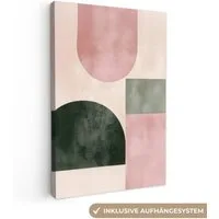 OneMillionCanvasses® Leinwandbild Formen - Abstrakt - Kreis - Schwarz, Fotodruck (1 St), Leinwand Canvas Wandbild, Wanddekoration 20x30 cm
