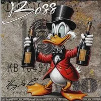 Artedinoi Leinwandbild Leinwandbild Duck of Wall Street Pop Art Comic Erfolg Leinwandbild