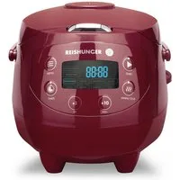 Reishunger Reiskocher - Digitaler Mini Reiskocher, 350 W, Dämpfeinsatz, Messbecher, Reislöffel, Timer- und Warmhaltefunktion