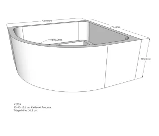 Neuesbad Wannenträger für Kaldewei Fontana 80x80x13 Viertelkreis SD21014