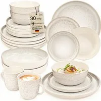 SÄNGER Tafelservice Key West, Creme mit sandiger Maserung (30-tlg), 6 Personen, Steingut, Kombiservice, VALUE COLLECTION