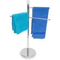 relaxdays Handtuchständer Edelstahl 3 armig