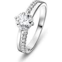 CHRIST Fingerring CHRIST Damen-Damenring 375er Weißgold 14 Zirkonia, Zirkonia