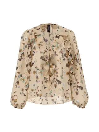 Marc Cain Collections - Blüten-Bluse mit Volants - Gr. - 40