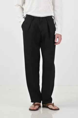 Maßgeschneiderte Mid-Waist Plissierte Gerade Hosen