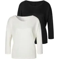 LASCANA 3/4-Arm-Shirt aus feinem Strick (2er-Pack) aus pflegeleichter Qualität mit Viskose