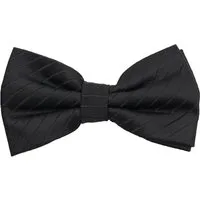 Fabio Farini Fliege Herren Fliegen in Schwarz - Männer Querbinder Vorgebunden Bowtie (1-St., Gestreift) Streifen - Schwarz - Abaddon Black