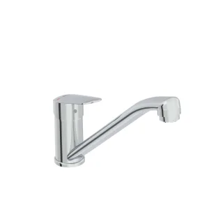 VitrA Flow Round Einhebel-Spültischmischer Niederdruck Höhe 17 cm mit schwenkbarem Chrom,A43430EXP A43430EXP