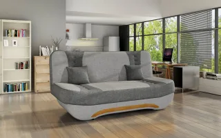 Klick-klack-Sofa Schlafsofa KANDY in Stoff Sawana Hellgrau-Grau
