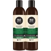 Hello Nature Haarshampoo Hanföl Cannabis Naturkosmetik Haarpflege Haarschäden Hello Nature, 2-tlg., Haarshampoo, Haarpflege, Hanf-Öl, Cannabis