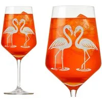 Valhalla Weinglas Flamingo Glas 350ml spülmaschinenfest, 1-tlg., Glas, Atemberaubende Darstellung