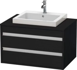 Duravit Ketho Konsolenwaschtischunterbau wandhängend Eiche Schwarz Matt 800x550x496 mm - KT675401616 KT675401616