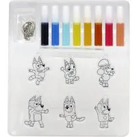 Bluey Schlüsselanhänger Bastelset Anhänger bemalen 6 Motive 8 Farben 6 Schlüsselringe