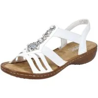 Rieker Riemchensandale, Sommerschuh, Sandalette, Keilabsatz, mit Schmucksteinen besetzt