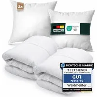 Waidmeister Bettdecke + Kopfkissen Bettdeckenset 2x Bettdecke und 2x Kopfkissen, Füllung: 100% Polyester, Bettdeckenset mit Kopfkissen mit optimierter Klimafunktion
