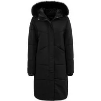 Keskin Collection Wintermantel Wattierter Steppmantel mit wasserabweisender Beschichtung Fellkragen Abnehmbare Kapuze / Kunstfell