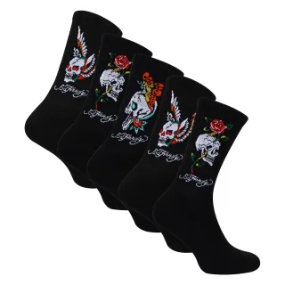 5 Paar Herren Crew Socken - Atmungsaktive, ausgefallene Muster-Socken
