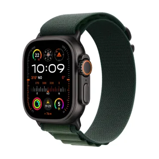 Apple Watch Ultra 2 schwarz mit Alpine Loop Large dunkelgrün | mx4t3fd/a |