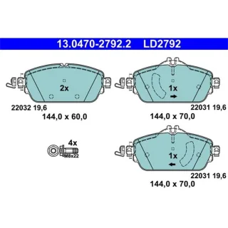 ATE Ceramic Bremsbel?ge vorne Mercedes C-Klasse W205 E-Klasse 2,0
