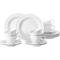 Seltmann Weiden Kaffeeservice Geschirr-Set, Service Beat (18-tlg), 6 Personen, Porzellan, Teller, Tassen, Untertassen, Rillendekor, 18 Teile, für 6 Personen