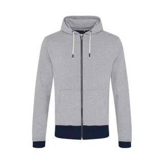 Ecologie - "Okavango" Kapuzenpullover für Herren/Damen Unisex, Nachhaltig (Grau meliert/Marine)