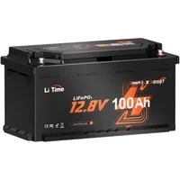 LiTime 12V 100Ah H190 LiFePO4 Batterie mit Bluetooth und BMS 1280Wh DIN H8 Solarakkus 100000 mAh (12 V), L358*B177*H188 mm, geeignet für Wohnmobile, Wohnwagen und Solaranlage