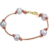 Valero Pearls Lederarmband VP860 (1-tlg), mit Süßwasser-Zuchtperlen
