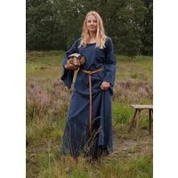 Battle Merchant Ritter-Kostüm Mittelalter-Kleid Blau mit Trompetenärmeln, Burglinde Größe XL