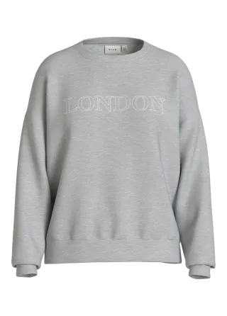 VILA - VIREFLECT CITY O-NECK L/S TOP/LC light grey melange - Gr. - M