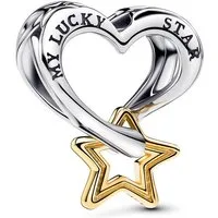 Pandora Charm Herz 763513C00, Glücksstern und Zweifarbig