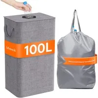 Lifewit Mülleimer Pfandflaschensammler mit Deckel Einwurfloch für Leergut Altglas Küche., 100l, Faltbar