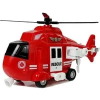 efaso Spielzeug-Hubschrauber Hubschrauber mit Haken/Trage/Seilwinde - Helikopter Spielzeug in rot