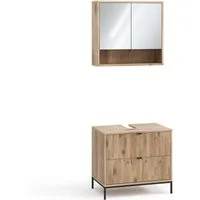 Vicco Badmöbel-Set Eliza, Viking Oak, 2 Teile, (2-St., 2er Set)