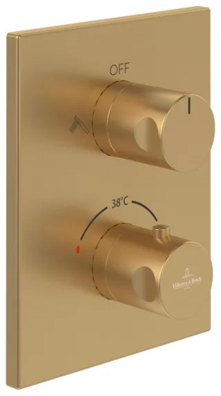 Villeroy & Boch Unterputz-Thermostat Universal Taps 150x190x58mm Dusche Eckig Brushed Gold TVD00065300076
