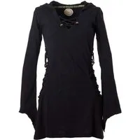 Vishes Zipfelkleid Elfenkleid mit Zipfelkapuze Bändern zum Schnüren Ethno, Hoody, Gothik Style