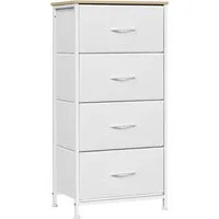 Woltu Kommode (1 St), schmal, mit 4 Schubladen aus Stoff, Sideboard