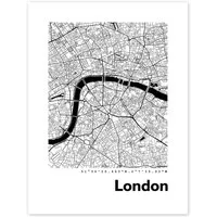 Posterlounge Wandbild Stadtplan von London III, 44spaces, erhältlich als Poster, Leinwandbild, Wandsticker oder Acrylglasbild