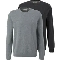 s.Oliver Rundhalspullover 2er Pack Basic (Spar-Set, 2-tlg) Pullover - Baumwolle - Atmungsaktiv - Angenehm weiches Material