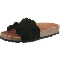VERBENAS Rocio Roda Pantolette Sommerschuh, Flat mit geschwungenen Laschenstoff