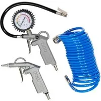 Güde Druckluftgeräte-Set 3-tlg. Metall, Set, 5m Schlauchlänge, 10 bar max. Arbeitsdruck, Anschlussgewinde 1/4"