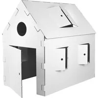 Kingpower Spielhaus XL Kinder Spielhaus Pappe Papphaus Karton Papier Kartonhaus Papierhaus
