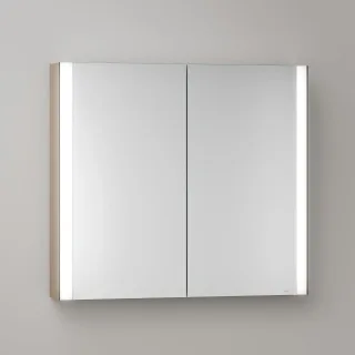 KEUCO Royal Atlas LED Spiegelschrank 80 x 71 x 12,7 cm mit 2 Türen, Aufputz 211201450022