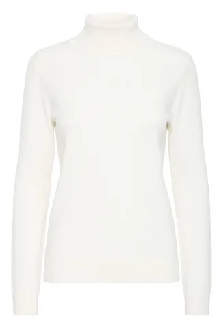 ICHI - Rollkragenpullover - Ihluls beige/weiß - Gr. - S
