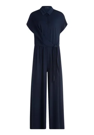 Betty Barclay - Eleganter Jumpsuit mit Kurzarm und Bindegürtel blau - Gr. - 44