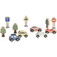 vertbaudet Spielzeug-Auto Kinder Spielzeugautos, 5er-Set, mit Zubehör, Holz FSC®