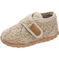 Fischer-Markenschuh Flexi Hausschuh aus Teddystoff, mit Verlours-Futter, mit Klettverschluss
